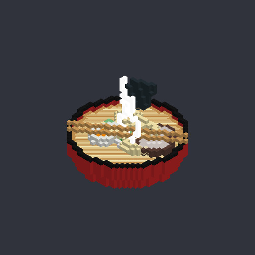 Steaming Bowl of Ramen — voxel art